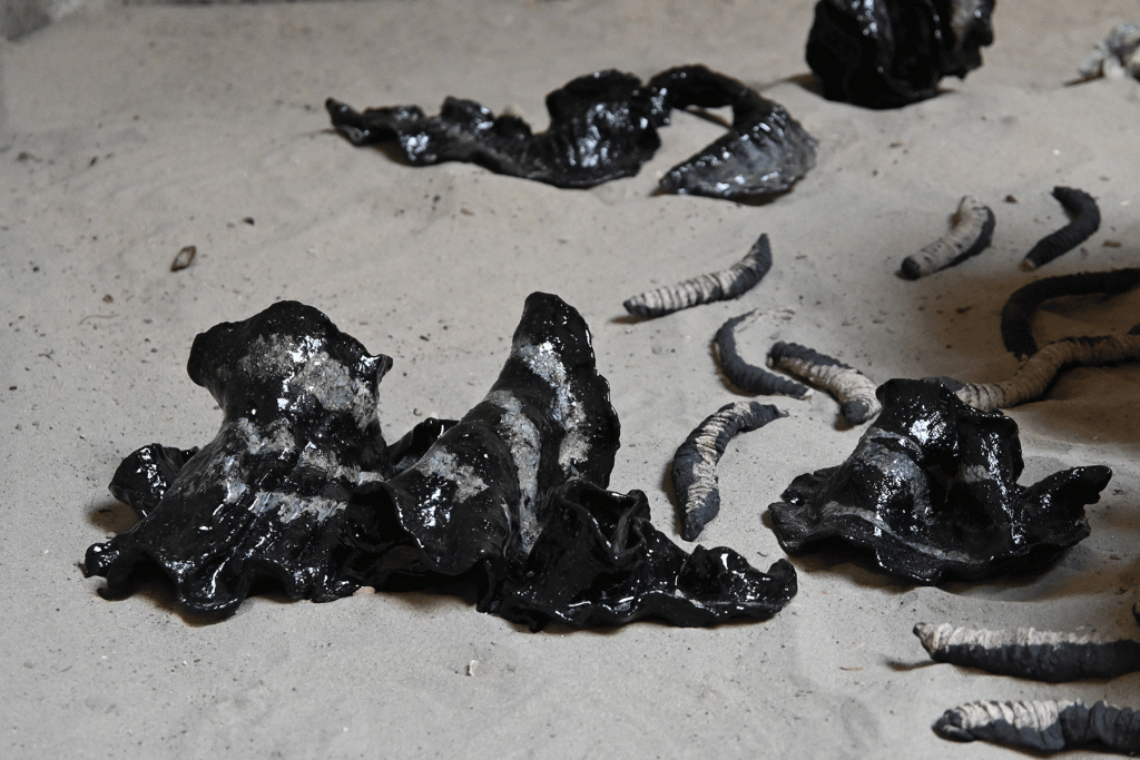 Maartje Korstanje
Untitled sculptures 2024
Ceramics.
Exhibited in the exhibition 'Evenwicht / Overwicht' at the Watersnoodmuseum (Flood Museum), Ouwerkerk, NL.